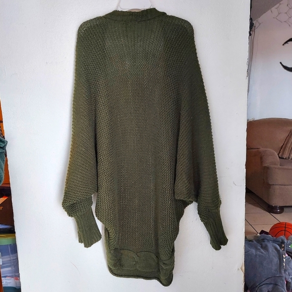 🚫SOLD🚫 Olive Green Charlotte Russe Open Front Cardigan L/XL - Picture 3 of 3